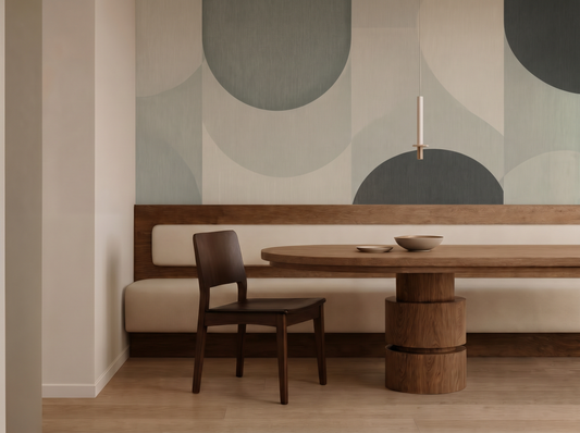 Close-up of Kaede Serenity mural wallpaper showing maple-inspired geometric detail