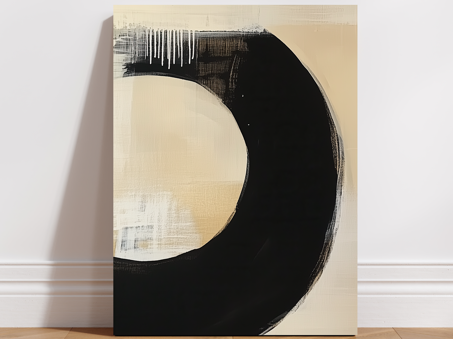 Zen Eclipse wooden wall art detail showing texture