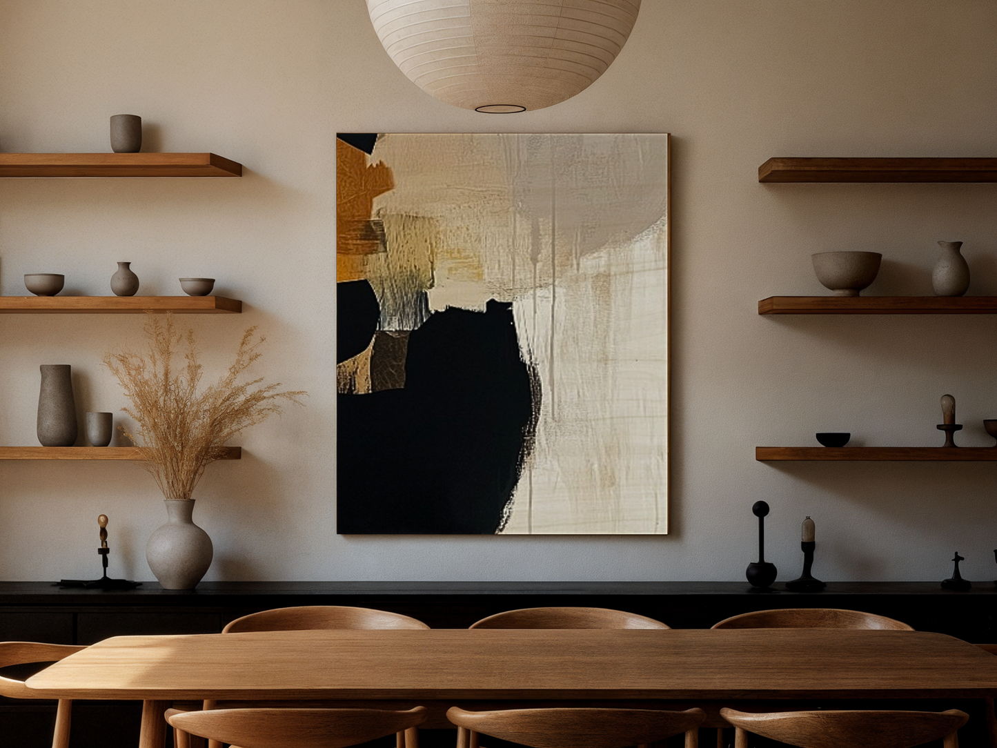 Close-up of Eclipse of Shadows wooden wall art showing contrast detail