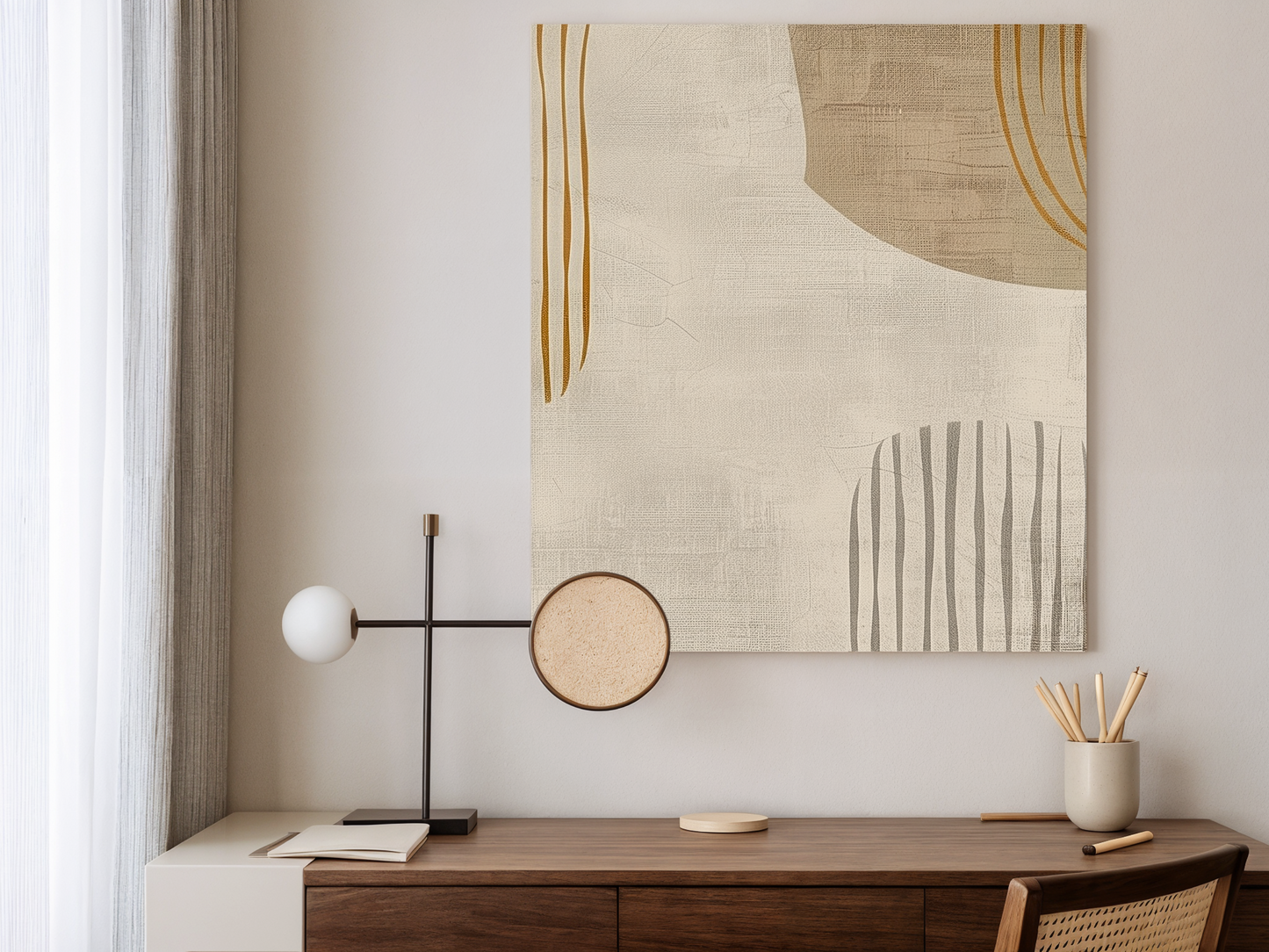 Serene Threads Wood Wall Art