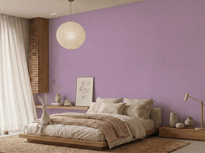 Asamurasaki Japandi quiet colour wallpaper, soft pale purple hue on a living room wall