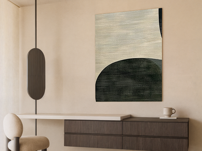 Close-up of Emerald Drift wooden wall art showing green tone detail