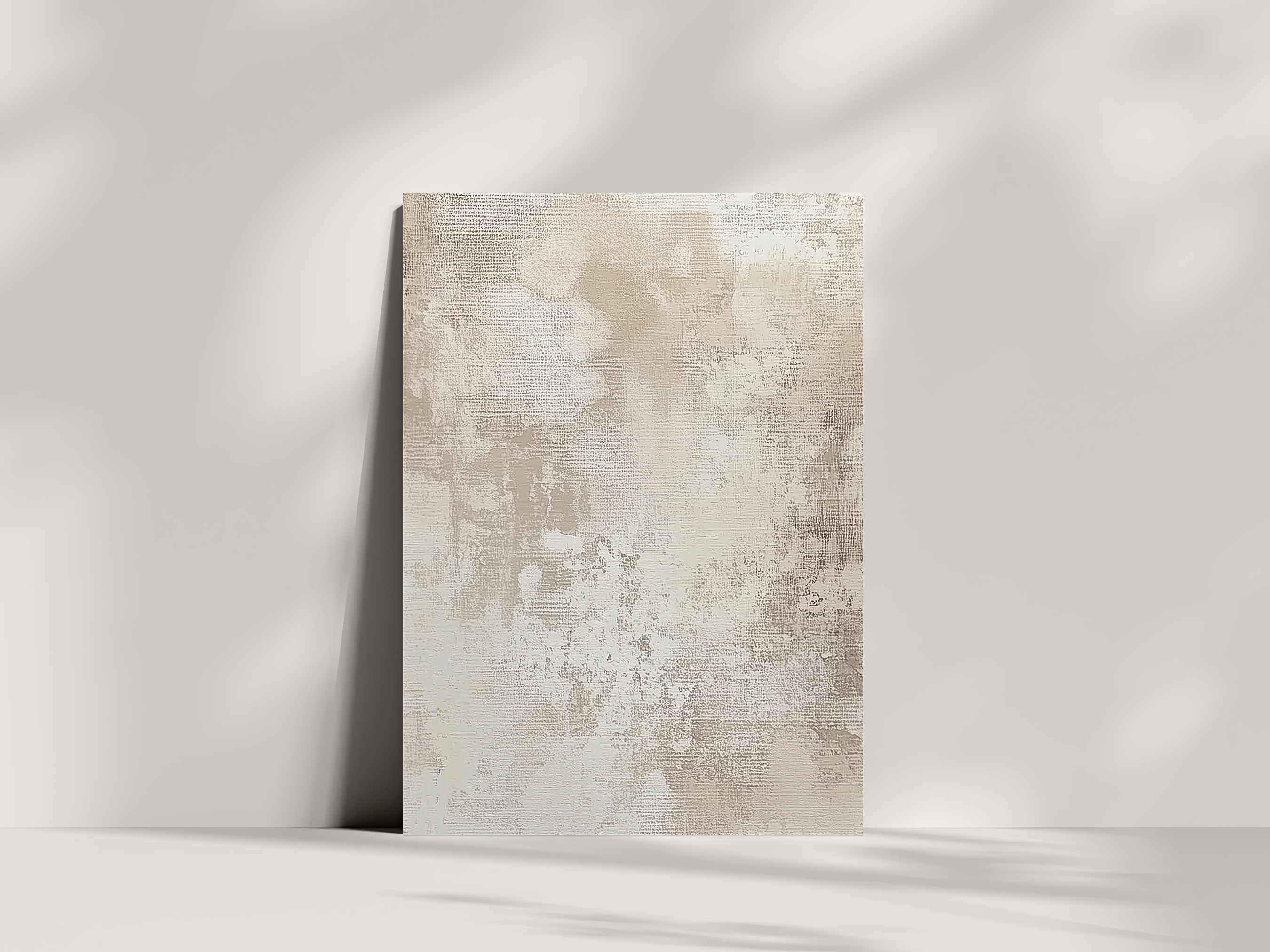 Ethereal Patina Japandi wooden wall art, time-worn textured surface on a living room wall