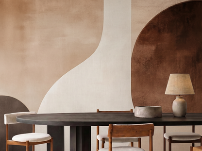 Close-up of Jin Soft mural wallpaper showing gentle curved detail