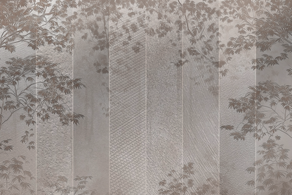 Konoha Mist Japandi mural wallpaper styled in a bedroom setting