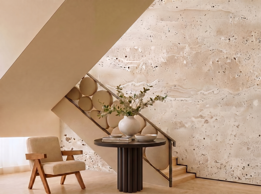 Close-up of Koto Organic mural wallpaper showing organic form detail