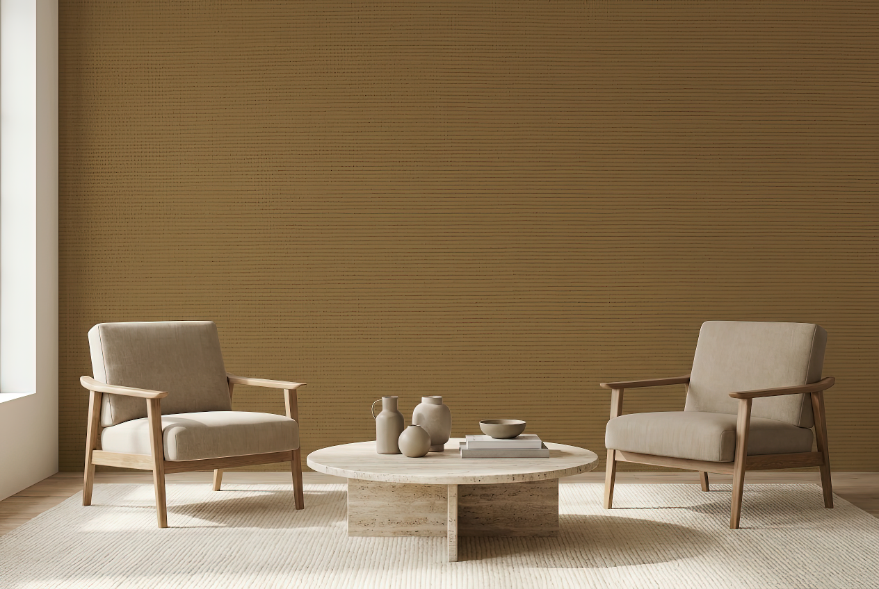 Close-up of Kuchibairo wallpaper showing muted autumnal colour detail