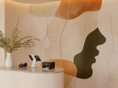 Miyabi Echo Japandi wall mural styled in a pilates studio setting