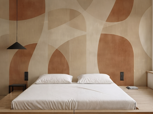 Close-up of Rei Fusion mural wallpaper showing layered contrast detail