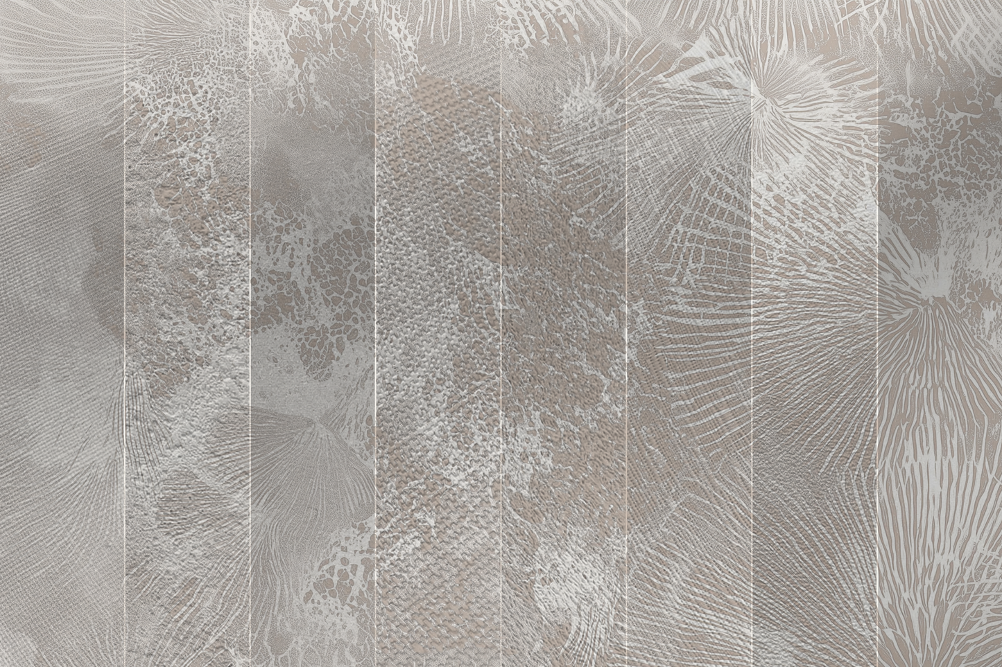 Close-up of Sango Lace mural wallpaper showing fine coral line detail