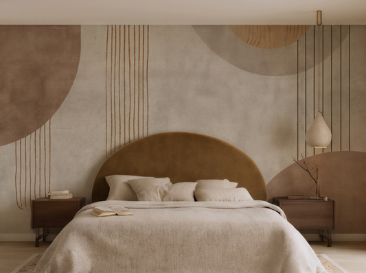 Close-up of Satori Wave mural wallpaper showing flowing wave detail