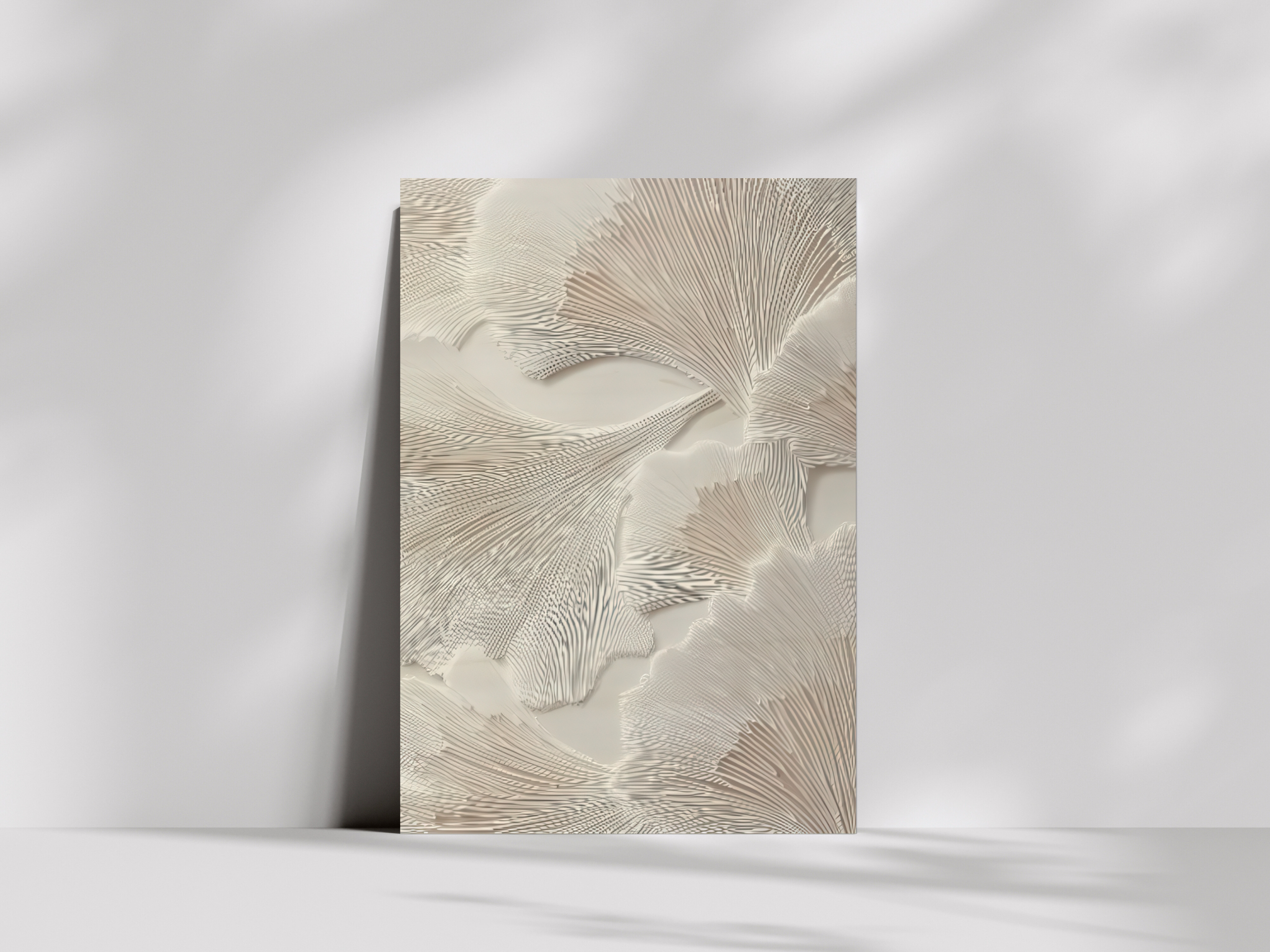 Seika Bloom Japandi wooden wall art, sculptural white flower petal forms on a bedroom wall
