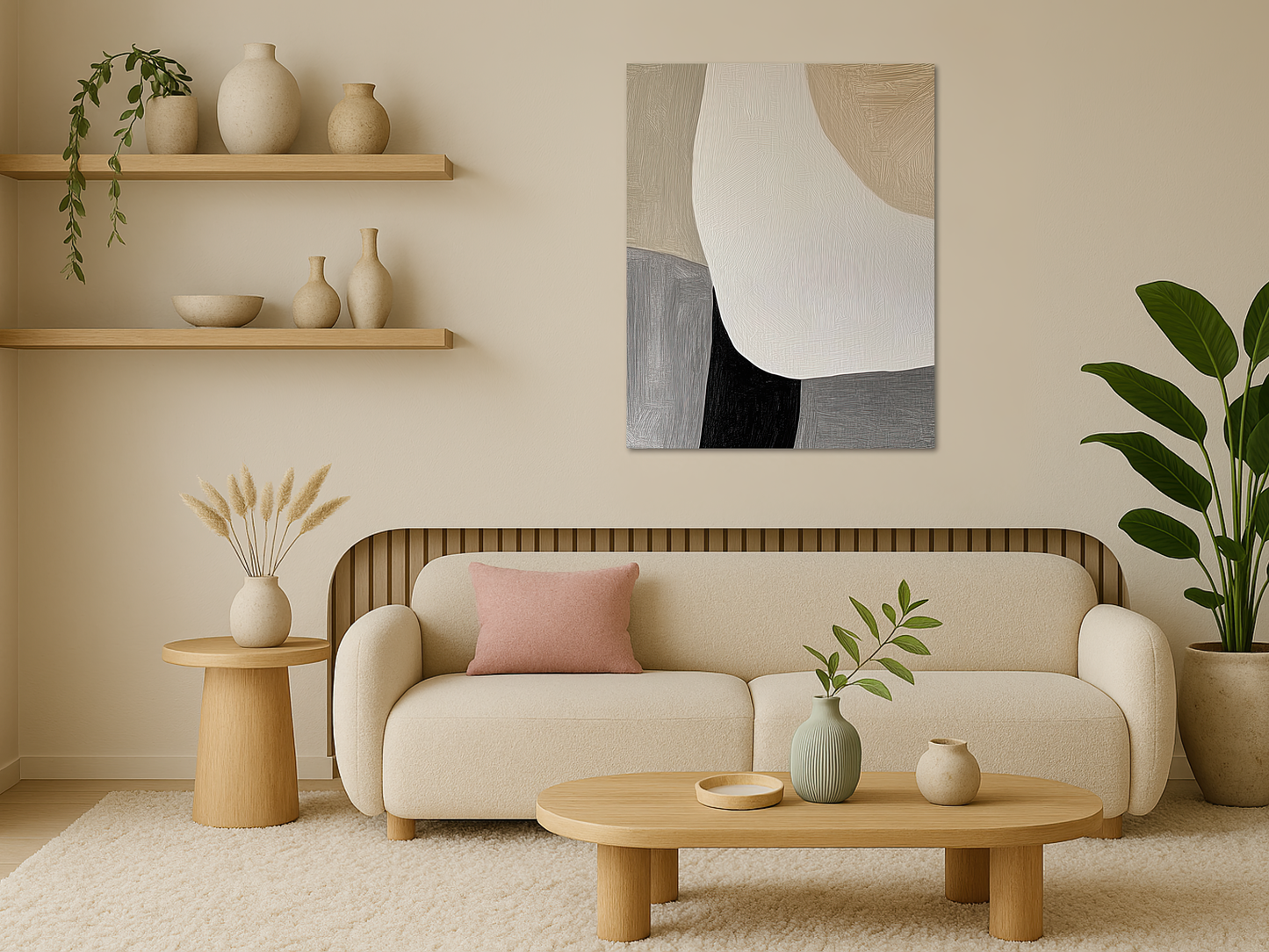 Serene Flow Wooden Wall Art