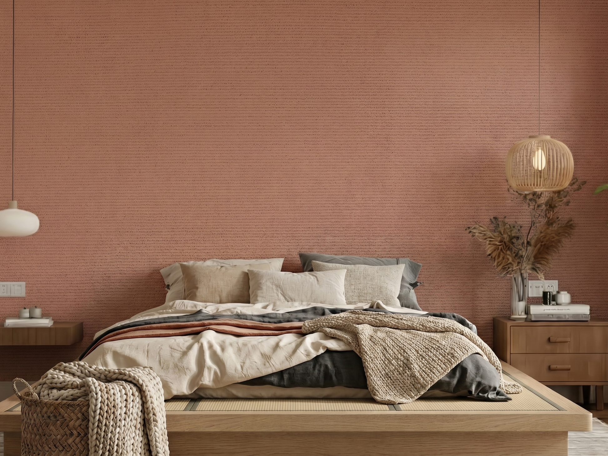 Close-up of Tokigaracha wallpaper showing pink-brown colour detail